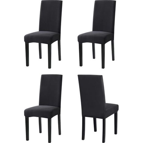 Stuhlhussen 4er Set Anthrazit Grau, Stretch Esszimmerstuhlbezug, Waschbar (1/5)