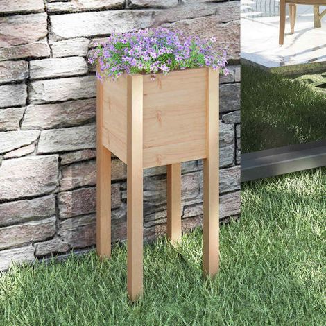 vidaXL Jardinera de madera maciza de pino 31x31x70 cm (1/5)
