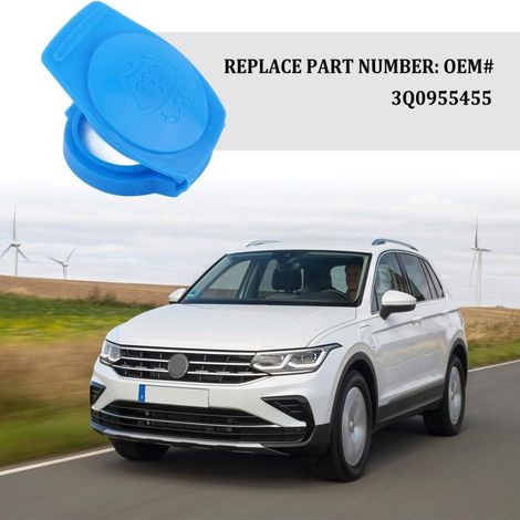 Bouchon réservoir liquide lave-glace pour VW (2018-2022), Remplacement OEM 3Q0955455, ABS bleu étanche (1/3)