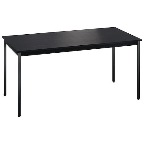 Table multi-usage plateau noir L 160 x P 80 cm Zonza - Piètement noir - Maxiburo