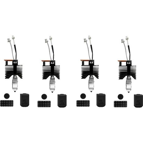 Set of 4 3D Printing Head Kits, 0.6mm Hardened Steel Nozzle (1/5)