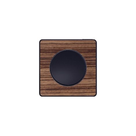 Schneider Electric – Plaque simple Schneider Odace Touch 2011 en bois zebrano – Finition anthracite – Pour installation murale – Compatible avec interrupteurs Schneider