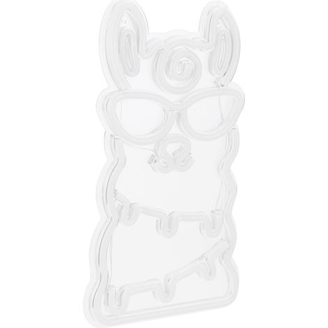 Lampe Néon LED Forme Alpaga, Enseigne Murale USB, Décor Salon Chambre Bar Club, Cadeau Original (1/5)