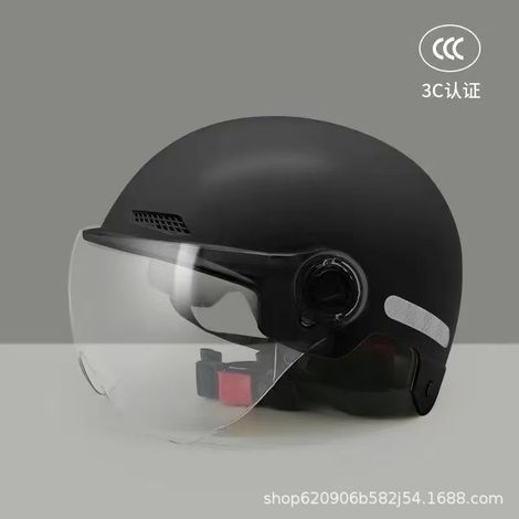 Casque de moto demi-masque vintage de style allemand avec visière, homologué adapté aux voyages et à la randonnée, tailles 55-77 cm (1/3)