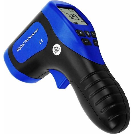 royaluxe -Tachymètre de photo de laser tenu dans la main de Digital de Digital de tachymètre de vitesse de vitesse de disque d'enregistr de rotation (60 données): 2.5-99999RPM (1/5)