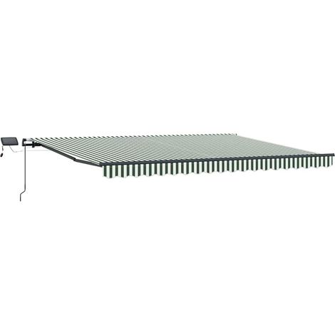 Maison Exclusive - Tenda retrattile Verde e Bianco 400 × 300 cm (1/5)