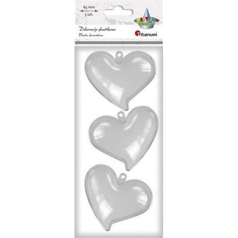Stampi in plastica a forma di cuore 65x58x40mm 3 pezzi
