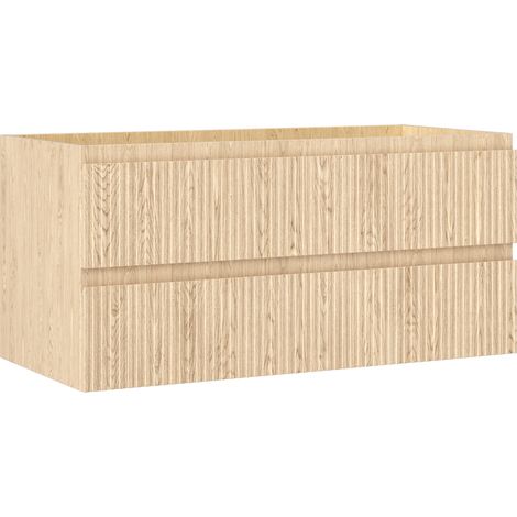 Mexen Rivel Badezimmer-Unterschrank 100 cm, 2 Schubladen, gerillt, Eiche - 91A20-10047-2-BFF81 (1/5)