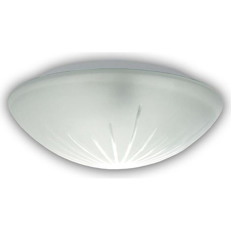 LED Deckenleuchte / Deckenschale rund, Schliffglas satiniert, Ø 30cm (1/4)