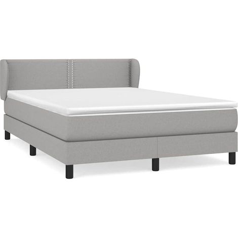 Maison Exclusive - Giroletto a Molle con Materasso Grigio Chiaro 140x200cm Tessuto (1/5)