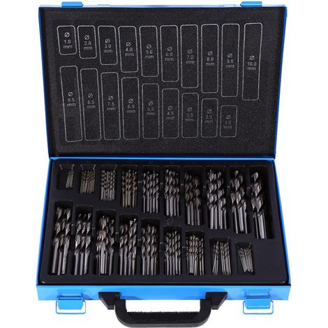 GARRYFIZH Coffret 170 pièces forets HSS 1‑10mm – Acier rapide haute précision – Pour perçage métal et bois – Kit professionnel complet (1/5)