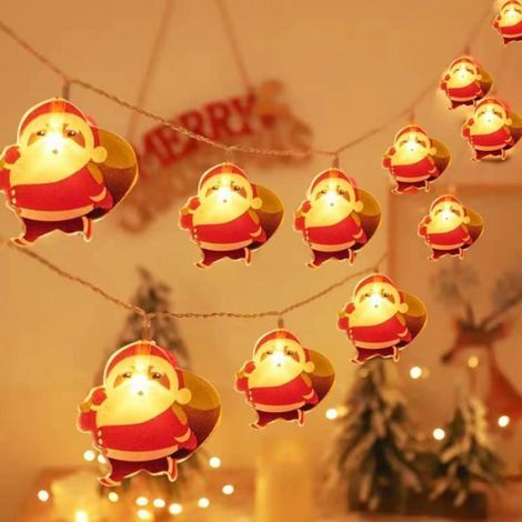 Guirlande Lumineuse - Santa Claus - 3 M - 20 Led Étanche - Alimentation Sur Piles - Décoration Extérieure Noël (1/3)