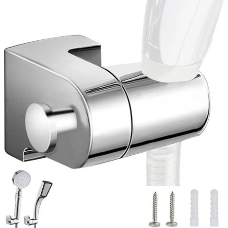 Soporte para cabezal de ducha de mano, soporte para cabezal de ducha giratorio de 360°, soporte para cabezal de ducha ajustable (1/4)