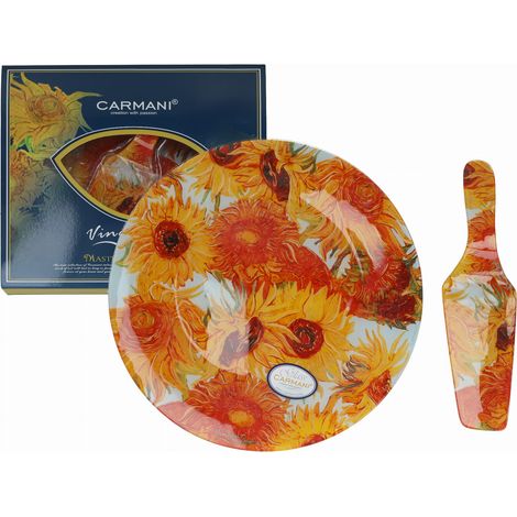 Carmani, plato decorativo y utilitario con espátula - VAN gogh/Girasoles (1/4)