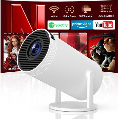 Filiyano – projecteur portable – Mini projecteur portable, version améliorée 4 K WiFi 6, Bluetooth 5.4. (1/5)
