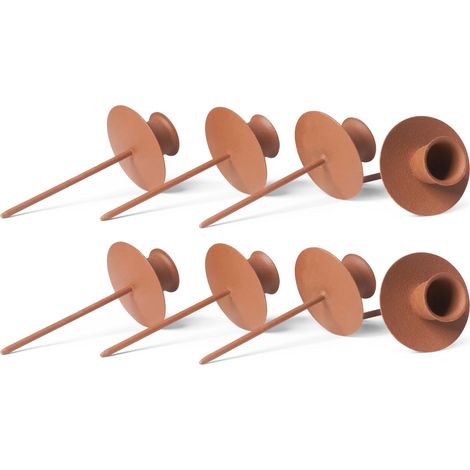 8x Novaliv Kerzenständer Stabkerze, Kerzenpin, Kerzenhalter, 8x Stabkerzen ROST (1/5)