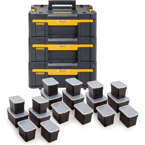 3x Dewalt DWST1-70705 TStak III Deep Draw Stackable Tool Storage Box Organisers (1/4)