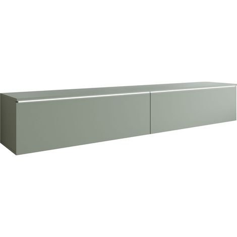 Mueble TV Scientia I, Verde polvoriento, Número de puertas: 2, Número de cajones: 0, 180x30x33cm, LED