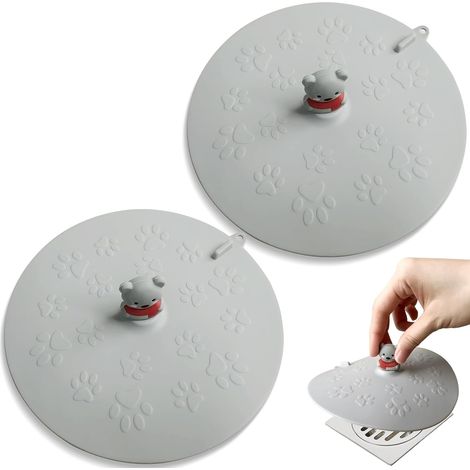 tampons désodorisants en cache-siphon baignoire motif ours grizzly pour cuisine salle bain et buanderie 15 cm lot de 2 Silicone (1/5)