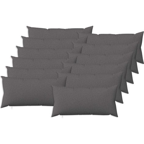 vidaXL Cushion with Pillow HEERLEN 12 pcs Light Grey Fabric