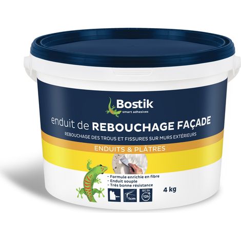 Enduit de rebouchage façade en pâte Bostik Conditionnement: 4KG