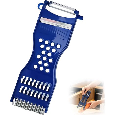 6-in-1 Multi-Function Peeler and Vegetable Cutter Blue Stainless Steel Peeler, Slicer and Julienne Peeler Tool - Suitable for Fruit (1/5)