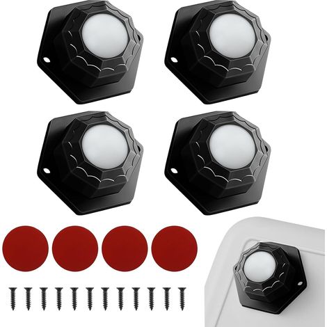 4 Pièces Roulettes pour Meubles, Roulettes Charge Lourde - Roulettes Pivotantes Roulette Auto Adhésives Roulette pour Meubles Demenagement, pour Appareils de Cuisine Machines à Café (Noir) (1/5)