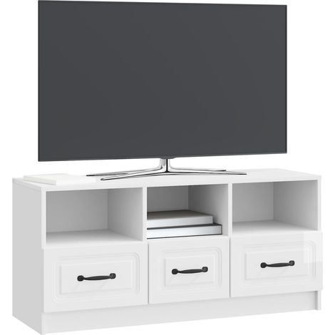 Maison Exclusive - TV-Schränk Hochglanz Weiß 102 x 34,5 x 47 cm H