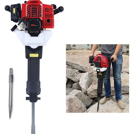 Abbruchhammer 2.5PS 55J Profi Benzin Abbruch Hammer 2 Takt Stemmhammer Meißelhammer mit Bohrer Set, Aufprallfrequenz 1500Bpm (1/5)