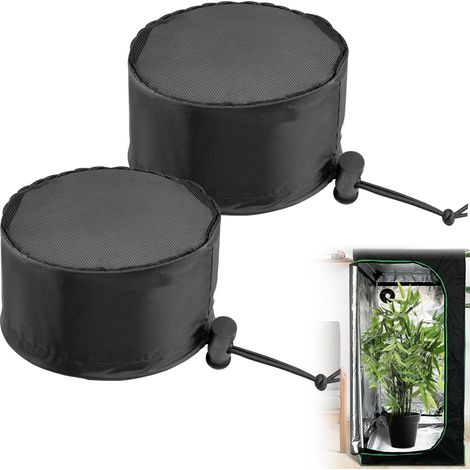Paquete de 2 cubiertas de ventilación para carpas de cultivo - Accesorios para invernaderos de interior - 15 cm (1/4)