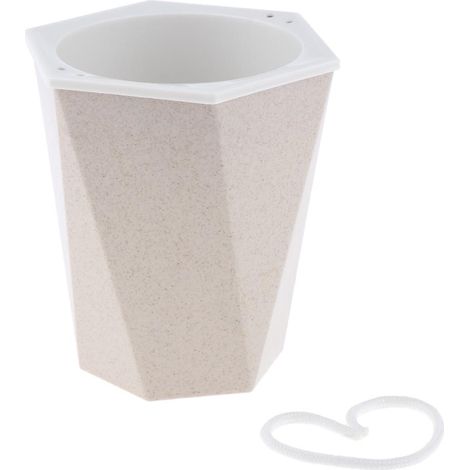 Récipient pour plantes à fibres avec arrosage automatique, trou de drainage, beige - M (1/5)