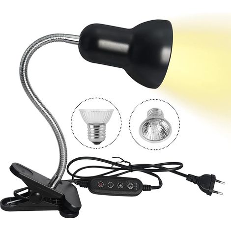 Lampe pour reptiles à dôme profond, lampe UVA/UVB avec base en céramique pour une durabilité accrue, lampes chauffantes fournissant lumière et chaleur essentielles, environnement désertique simulé (1/5)