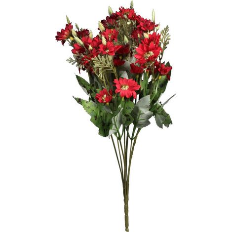 Strauß aus 7 Zweigen mit 35 roten Chrysanthemenblüten (1/2)