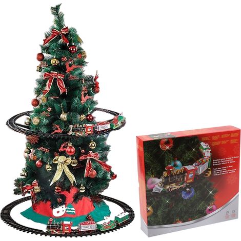 Christmas Train Set with Sounds and Lights Electric Rail Car Toy Mini Train Toy Set for Christmas and Home Decoration