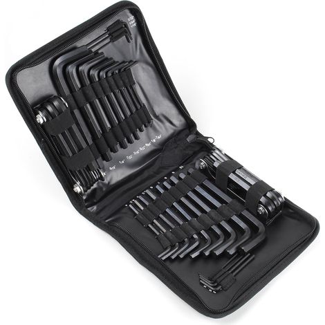 XPOtool Set di chiavi a brugola 45 pz. Chiavi ad angolo ripiegabili Sistema metrico e imperiale