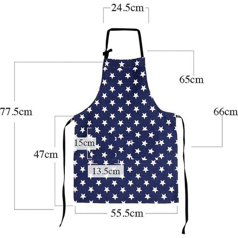 Sternförmige Schürze mit Tasche, verstellbare Küchenschürze, Latzschürze, Grillschürze für Damen, ideal zum Kochen und für Hausarbeiten.