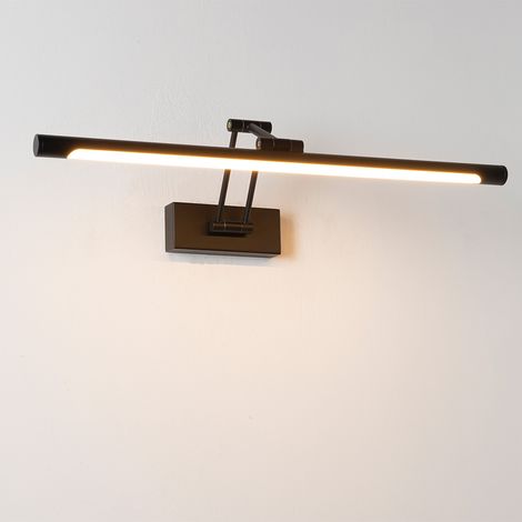 Applique tableau LED orientable moderne aluminium noir 12W IP20 D60cm