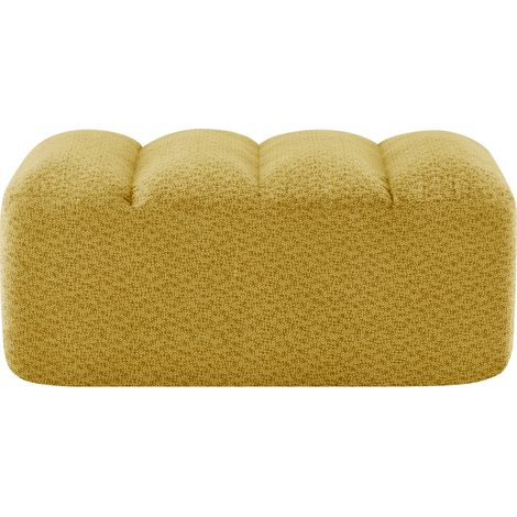 Ottomana modulare gialla in tessuto fleece granulare 104 x 61 x 45 cm (1/5)
