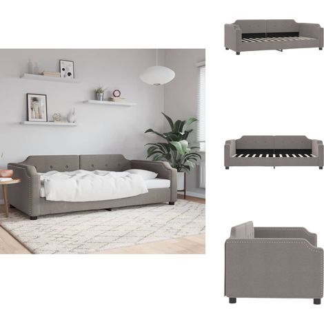 Tagesbett Taupe 90x200 cm Stoff - Tagesbett - Tagesbetten - Schlafsofa - Bett (1/5)