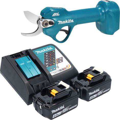 Tijeras para ramas a batería Makita DUP 181 RM de 18 V y 30 mm sin escobillas + 2 baterías de 4,0 Ah + cargador (1/5)