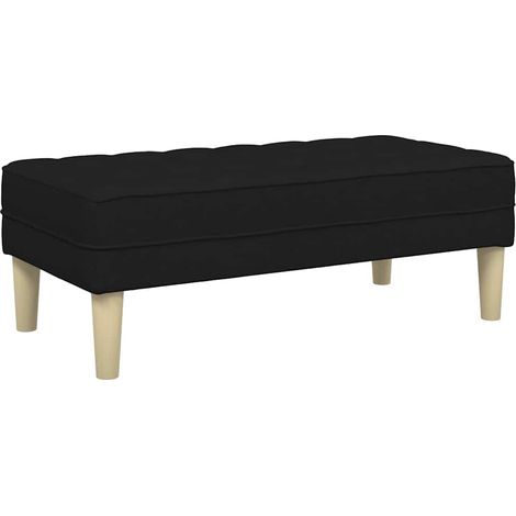 banc avec coussin Noir 113 x 57 x 39 cm tissu (1/5)