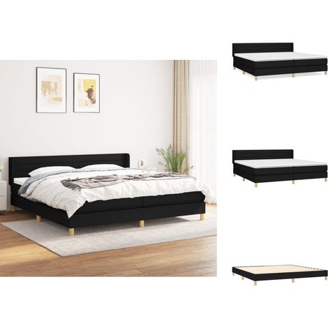 Betten & Bettgestelle - Living Boxspringbett mit Matratze Schwarz 200x200 cm Stoff (1/5)