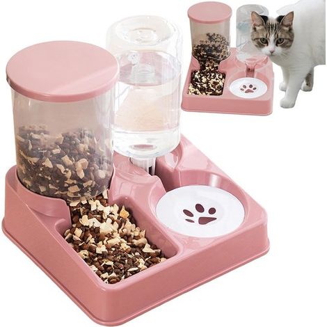 Distributeur automatique de nourriture et d'eau 2 en 1 pour chats et chiens