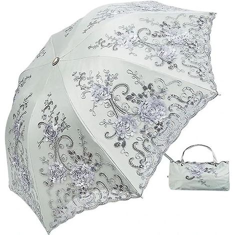 Parasol pliable en dentelle, protection solaire UV, imperméable, compact et léger pour les voyages.-AquaForge (1/5)