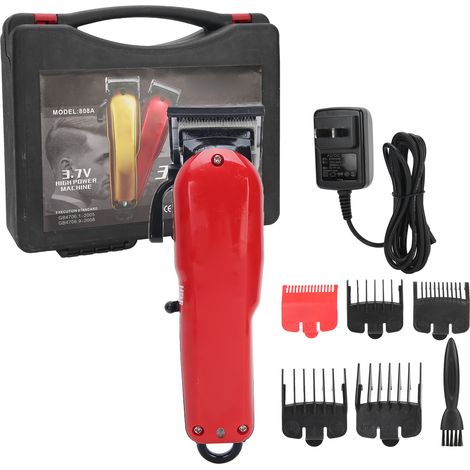Tondeuse à cheveux rechargeable, coupe électrique précise pour hommes, outil de coupe capillaire, prise US 100-240V, rouge (1/5)