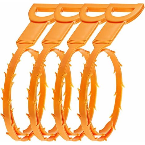 Vidange Hair Remover Clog, Paquet de 4 Égoutter Serpent Équipement/Auger Outil de Nettoyage de Type (1/5)