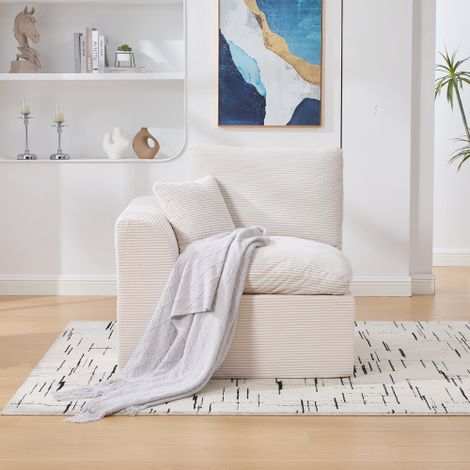 Canapé minimaliste moderne en tissu, canapé une place pour salon, fauteuil moelleux et confortable avec coussins. Disponible avec coussins. Canapé de détente de style nordique. Il est recommandé d'ach