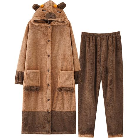 Capybara Onesie,Capybara Onesie Adulte - Capybara Pyjama Une pièce Adulte Capybara Costume Combinaison - Pyjamas de Nuit, Combinaison Capybara Douce pour Cosplay, Adultes (1/5)
