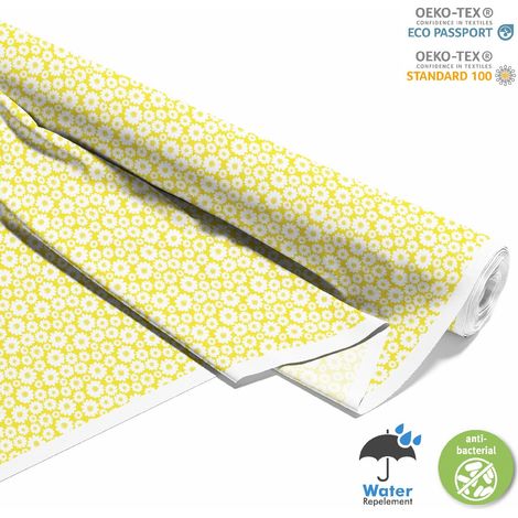 TESSUTI DECORATIVI PER ESTERNI OXFORD - Motivo fiori su giallo I DX427 (1/5)