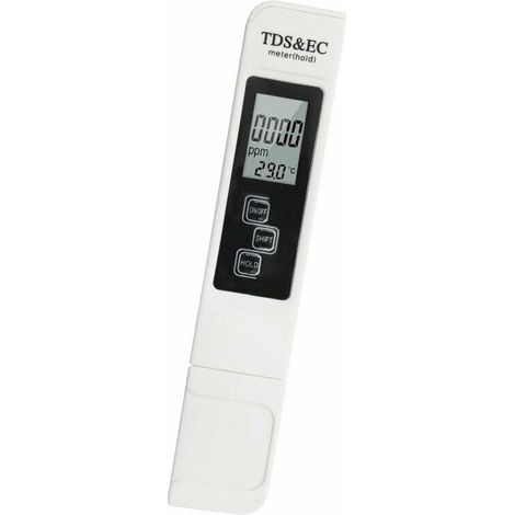 Medidor electrónico de pH, TDS y CE, medidor de temperatura, analizador de calidad del agua 3 en 1 con pantalla LCD, autocalibración, para piscinas, acuarios, laboratorios, etc. (1/5)